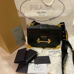 Prada Cahier leather shoulder bag